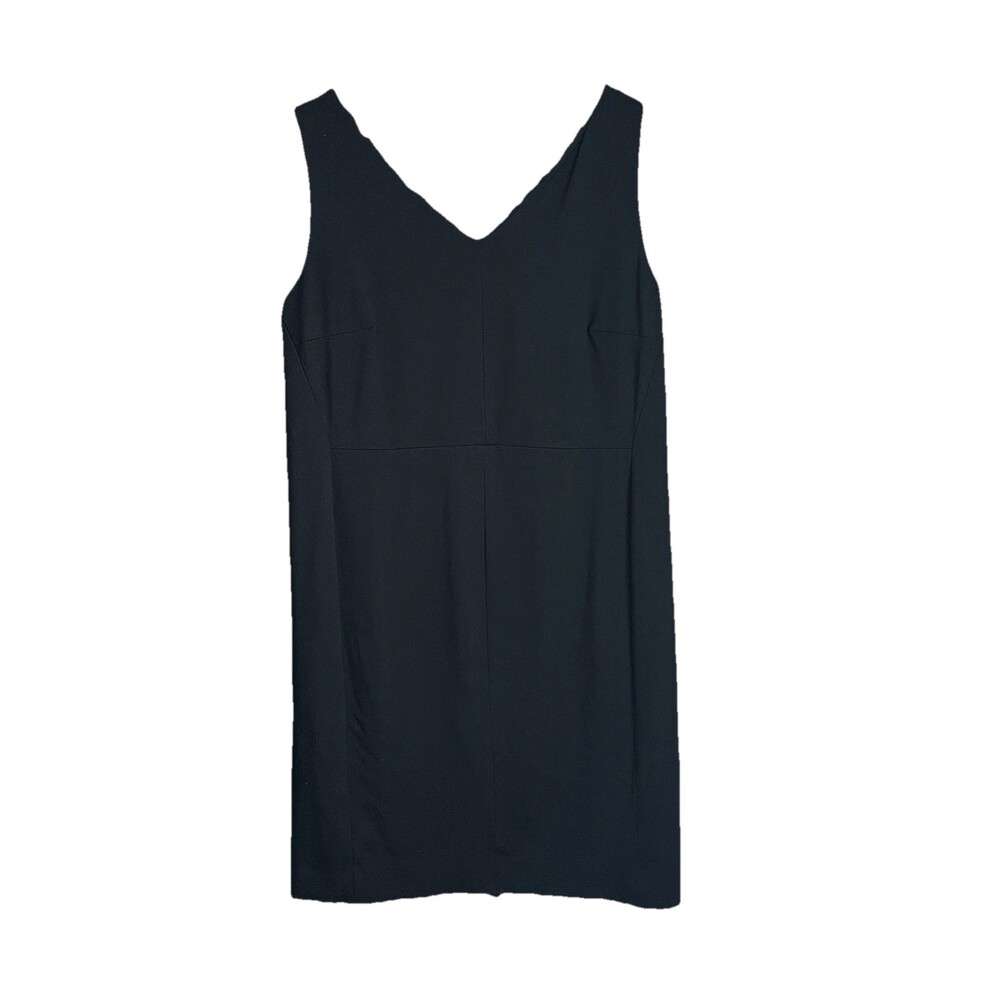 MM. LaFleur Black Sheath Dress +2 (Fits L 10 12) Sleeveless Work Career Stretch